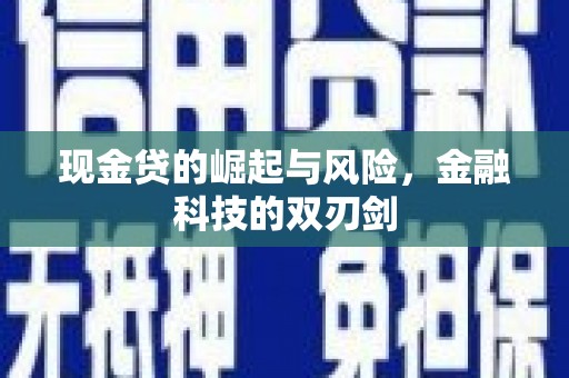 嘉陵现金贷的崛起与风险，金融科技的双刃剑