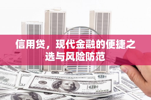 嘉陵信用贷，现代金融的便捷之选与风险防范