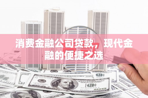 嘉陵消费金融公司贷款，现代金融的便捷之选